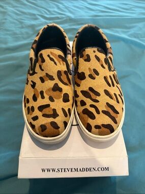 Steve Madden Leopard-Print Slip-On Sneakers - Tan & Brown